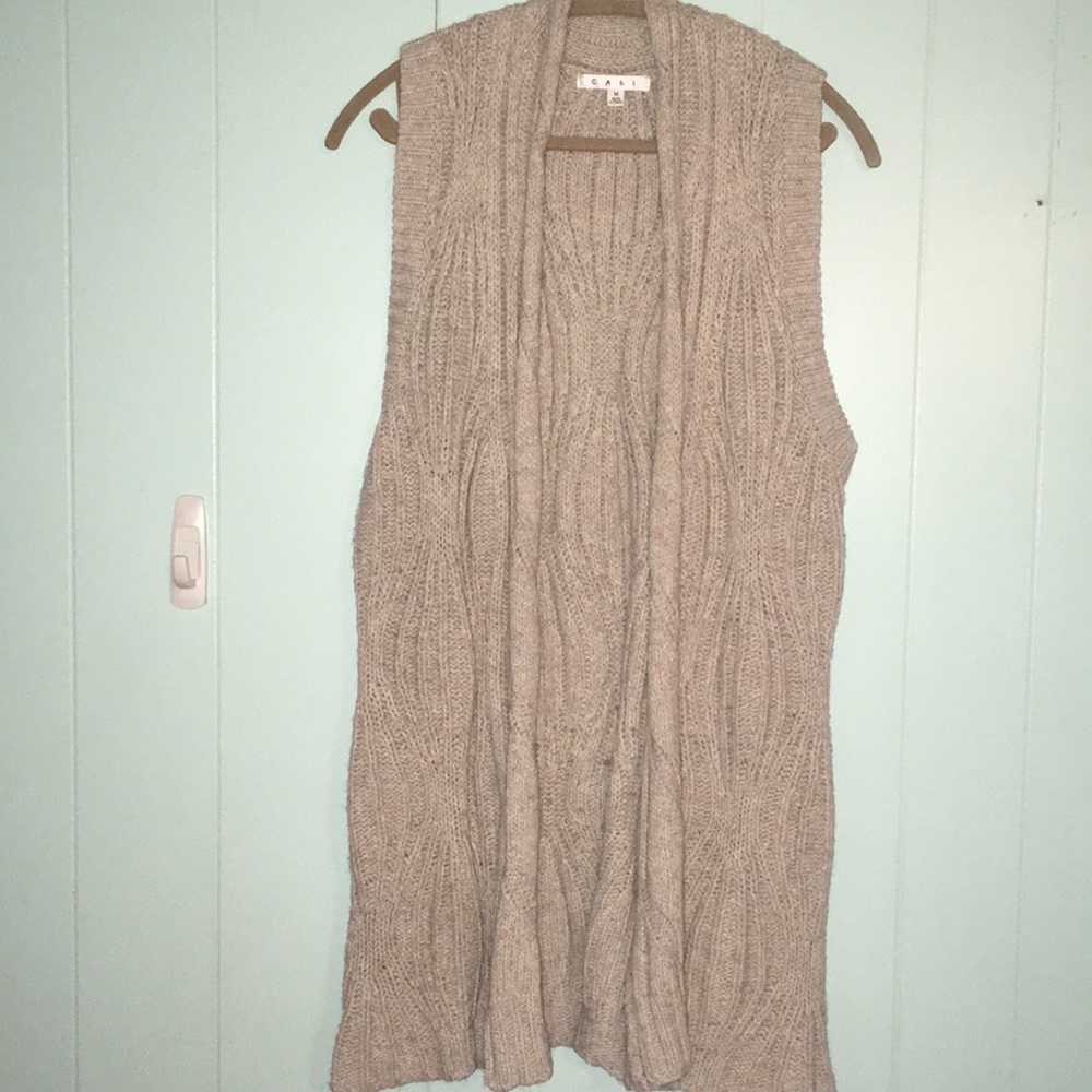 Cream Cabi long sweater vest
